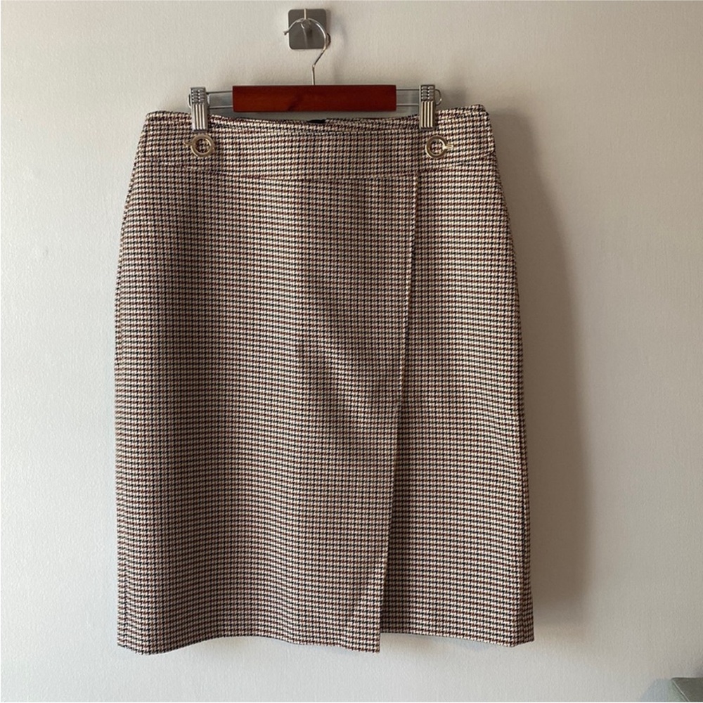H&M Beige Houndstooth Pencil Skirt